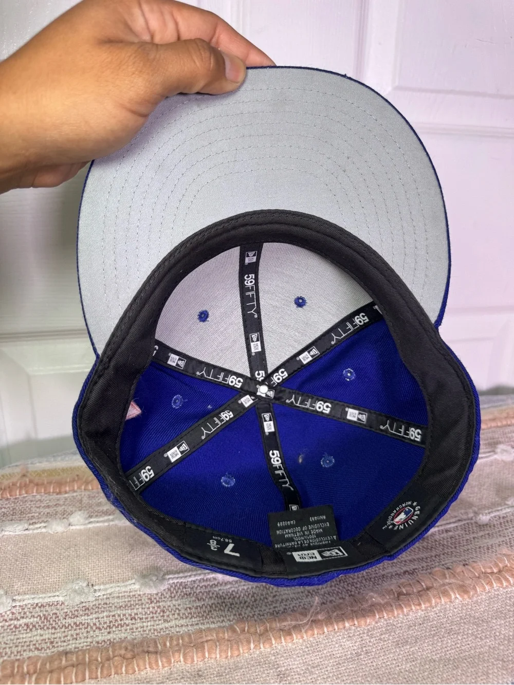 New Era LA Dodgers Fitted Cap in Royal Blue with Embroidered Patches